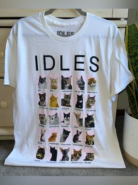 NWOT IDLES Band Graphic Cat Tshirt L